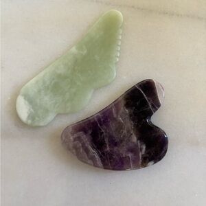 Gua Sha Green Jade & Purple Amethyst